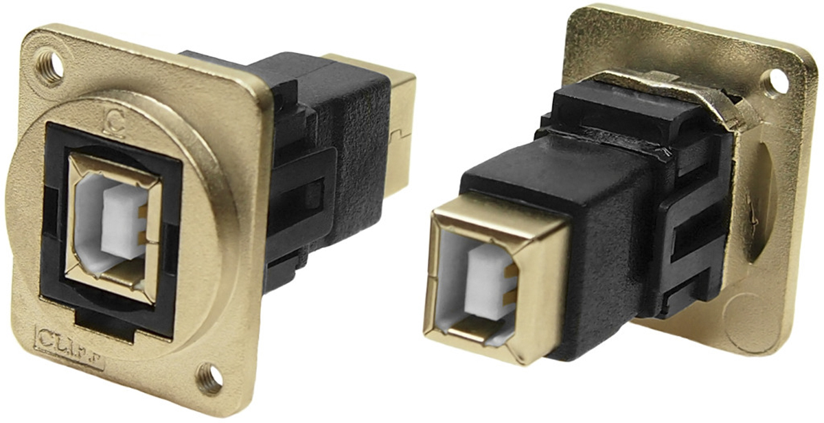 RS PRO Straight, Panel Mount, Socket to Socket- Dual Port Type B to B 2.0 USB Connector