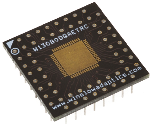 Winslow Straight Through Hole Mount 0.5 mm, 2.54 mm Pitch IC Socket Adapter, 36 Pin Female QFN to 36 Pin Male PGA
