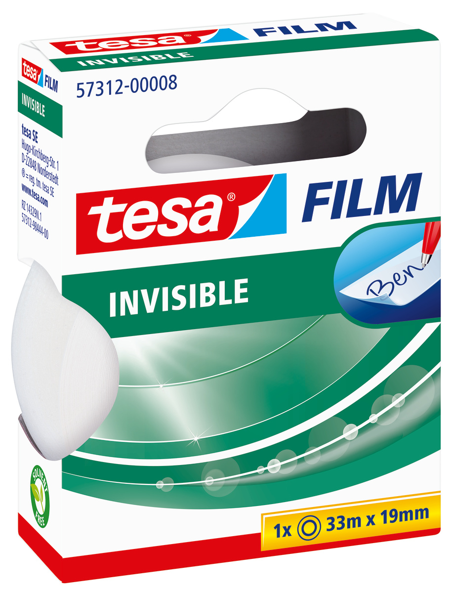 Tesa 57312 Transparent Tesafilm Invisible Office Tape 19mm x 33m