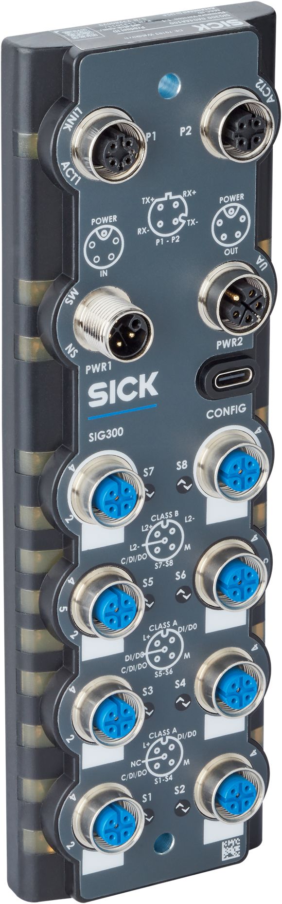 SICK SIG300 Series I/O module, M12, 5 way, 8 port