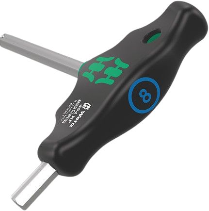 Wera 10 piece T Shape Imperial Hex Key Set, 1 x 2.5x100 mm, 1 x 3x100 mm, 1 x 4x150 mm, 1 x 5x150 mm, 1 x 6x200 mm, 1 x