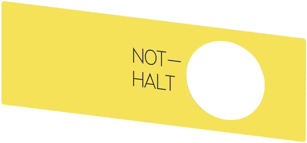 Siemens Labeling plate, Not - Halt