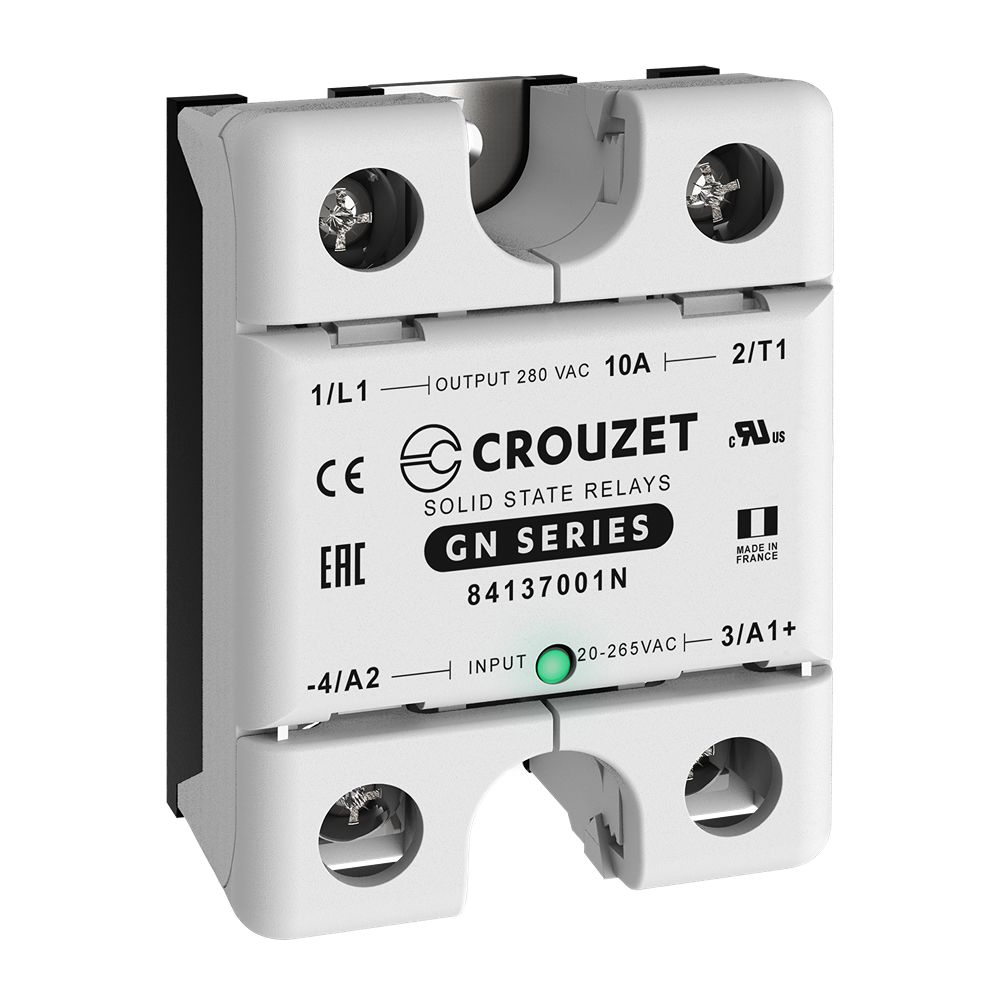 Crouzet GN Series Solid State Relay, 10 A Load, Panel Mount, 280 V ac Load, 265 V ac Control
