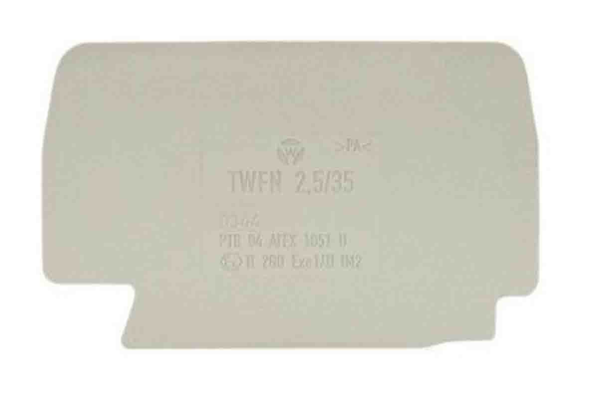 Wieland TWFN Series Partition Plate for Use with 5, DIN rail terminal blocks WKFN 2