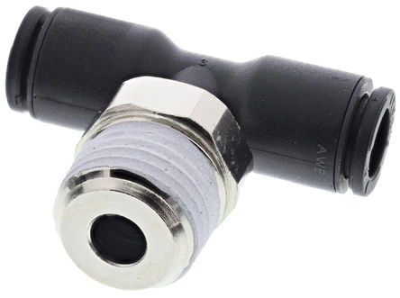 Legris LF3000 Series Tee Threaded Adaptor, Push In 16 mm to Push In 16 mm, Threaded-to-Tube Connection Style