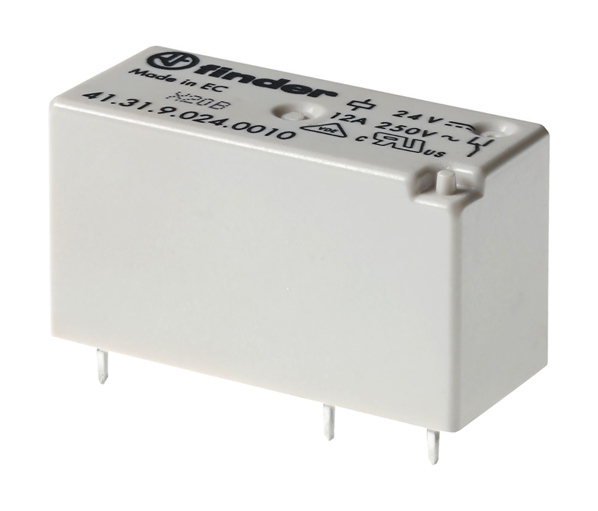 Finder PCB Mount Power Relay, 24V ac Coil, 12A Switching Current, SPDT