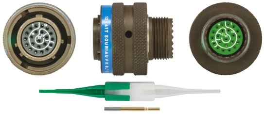 Souriau Sunbank by Eaton, 8LT, Copper Alloy 22 Way Cable Mount MIL Spec Circular Connector Plug, Socket Contacts,Shell