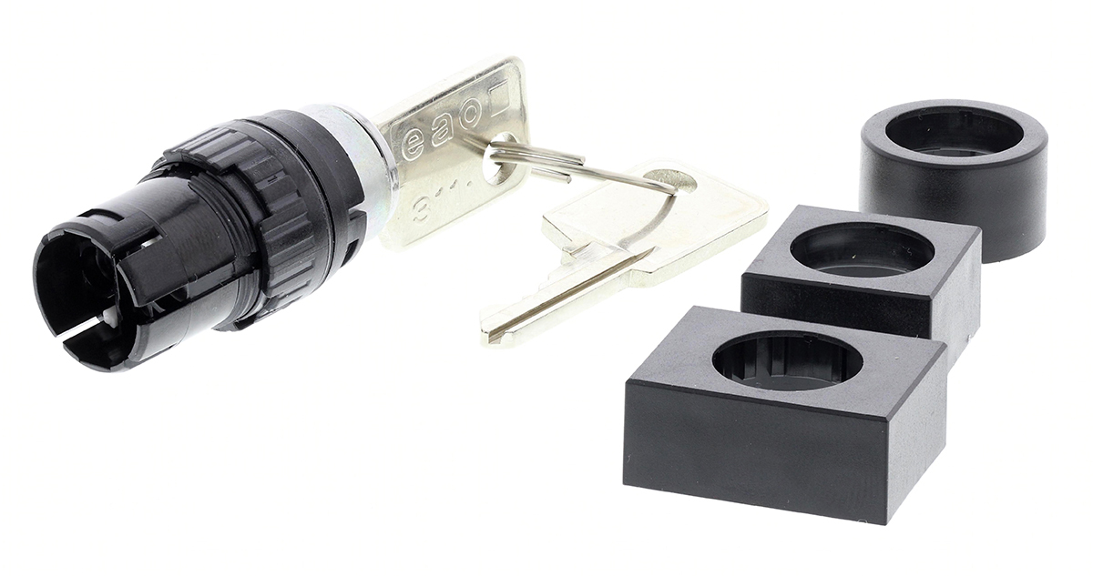 EAO IP65 (Front); IP40 (Rear) Key Switch, 5 A @ 250 V ac 2-Way