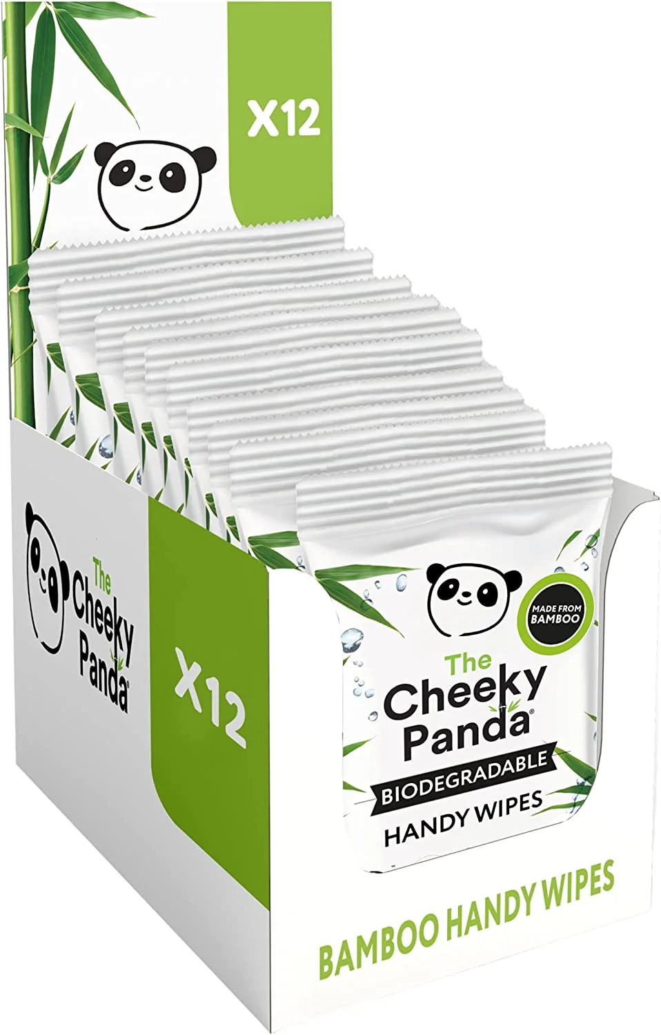 The Cheeky Panda Ltd HANDWX72 Wet Biodegradable Wipes, Box of 12, 155 x 195mm