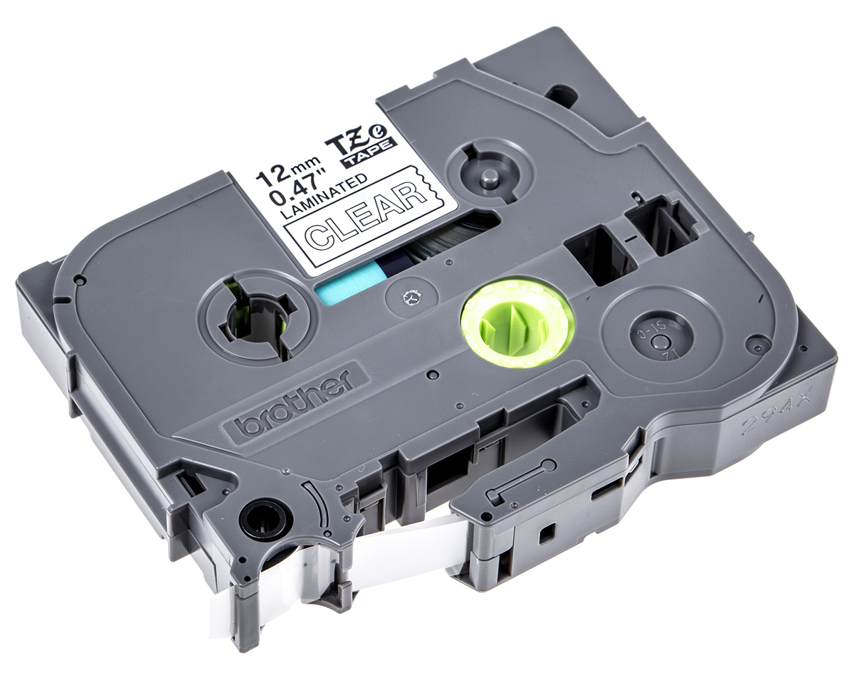 Brother White on Clear Label Printer Tape, 8 m Length, 12 mm Width