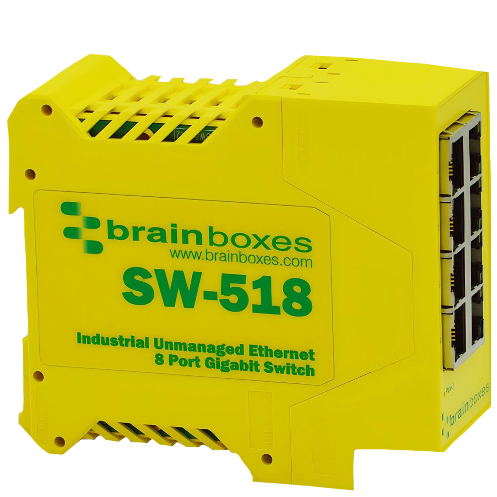 Brainboxes Industrial Ethernet Switch, 8 RJ45 Ports