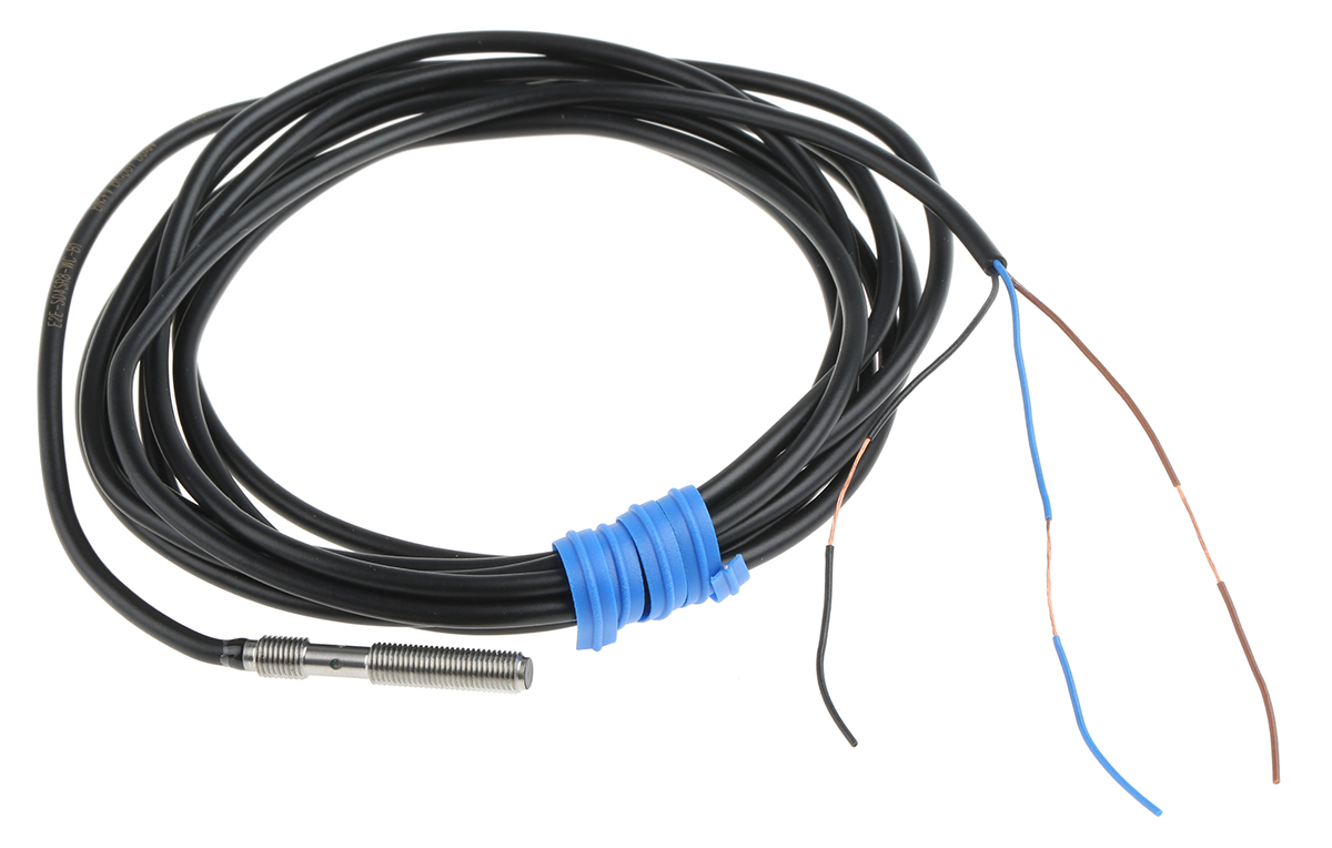 Omron Inductive Threaded Barrel Proximity Sensor, M4, 0.8 mm Detection, PNP NO, 10 → 30 V dc