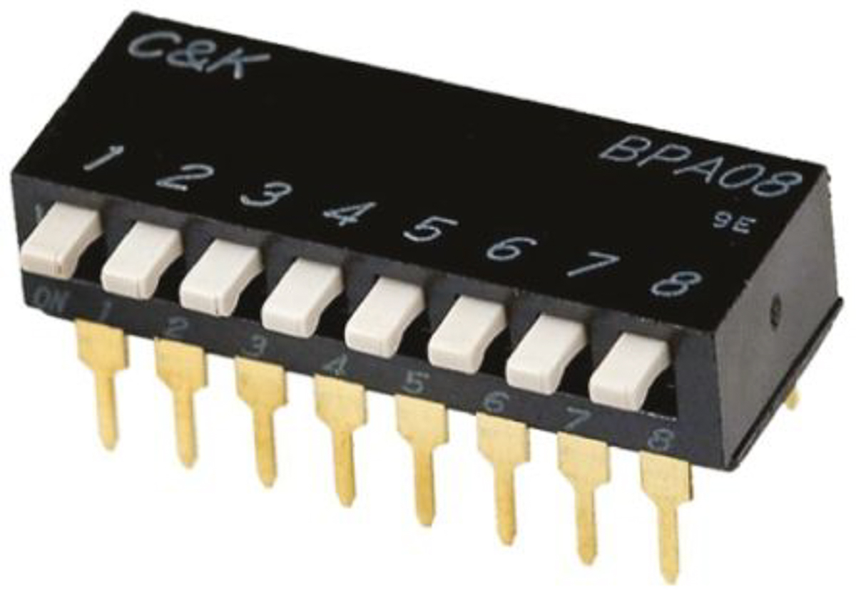 C & K 2 Way Surface Mount DIP Switch SPST, Raised, Slide Actuator