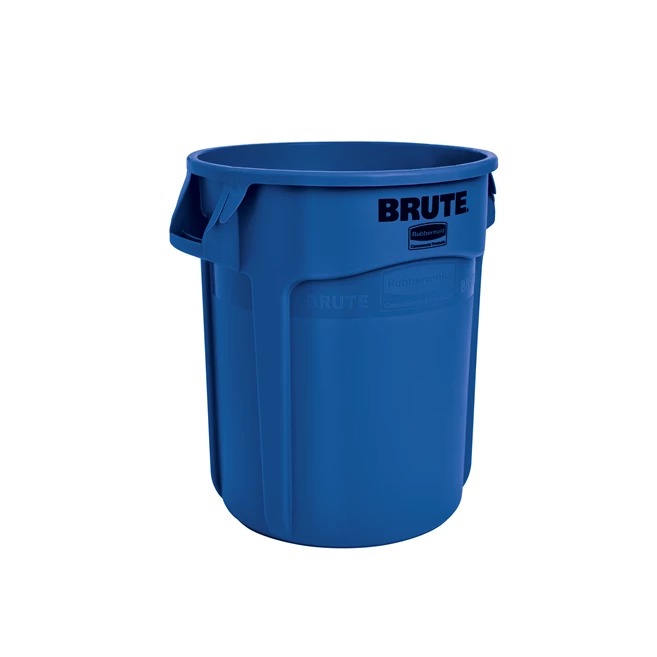 Rubbermaid Commercial Products Vented Brute 20gal Blue Resin Waste Bin