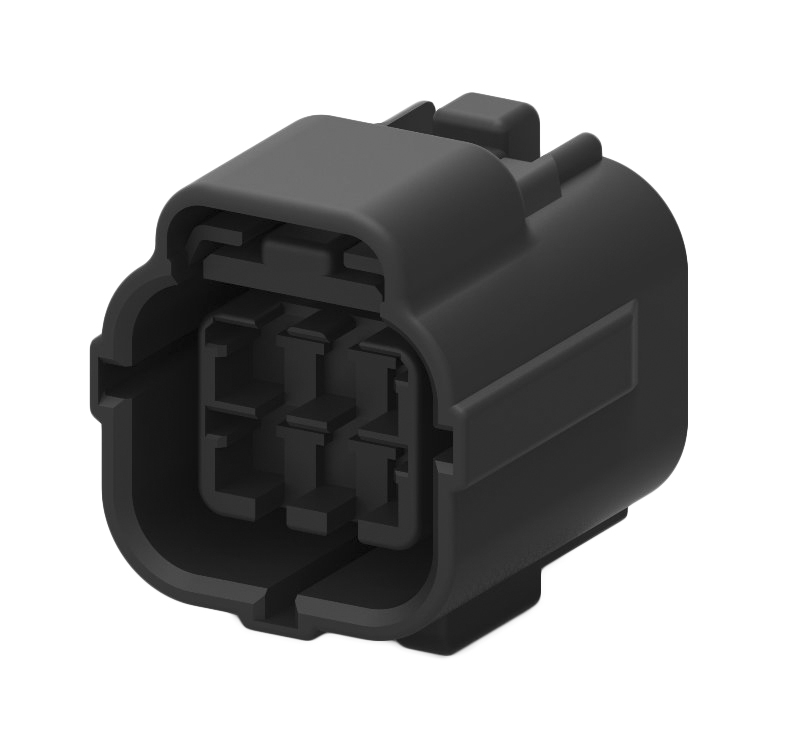 TE Connectivity, Econoseal J 070 Mk II+ Automotive Connector Plug Black 6 Way, Plug In Termination 2822346-1
