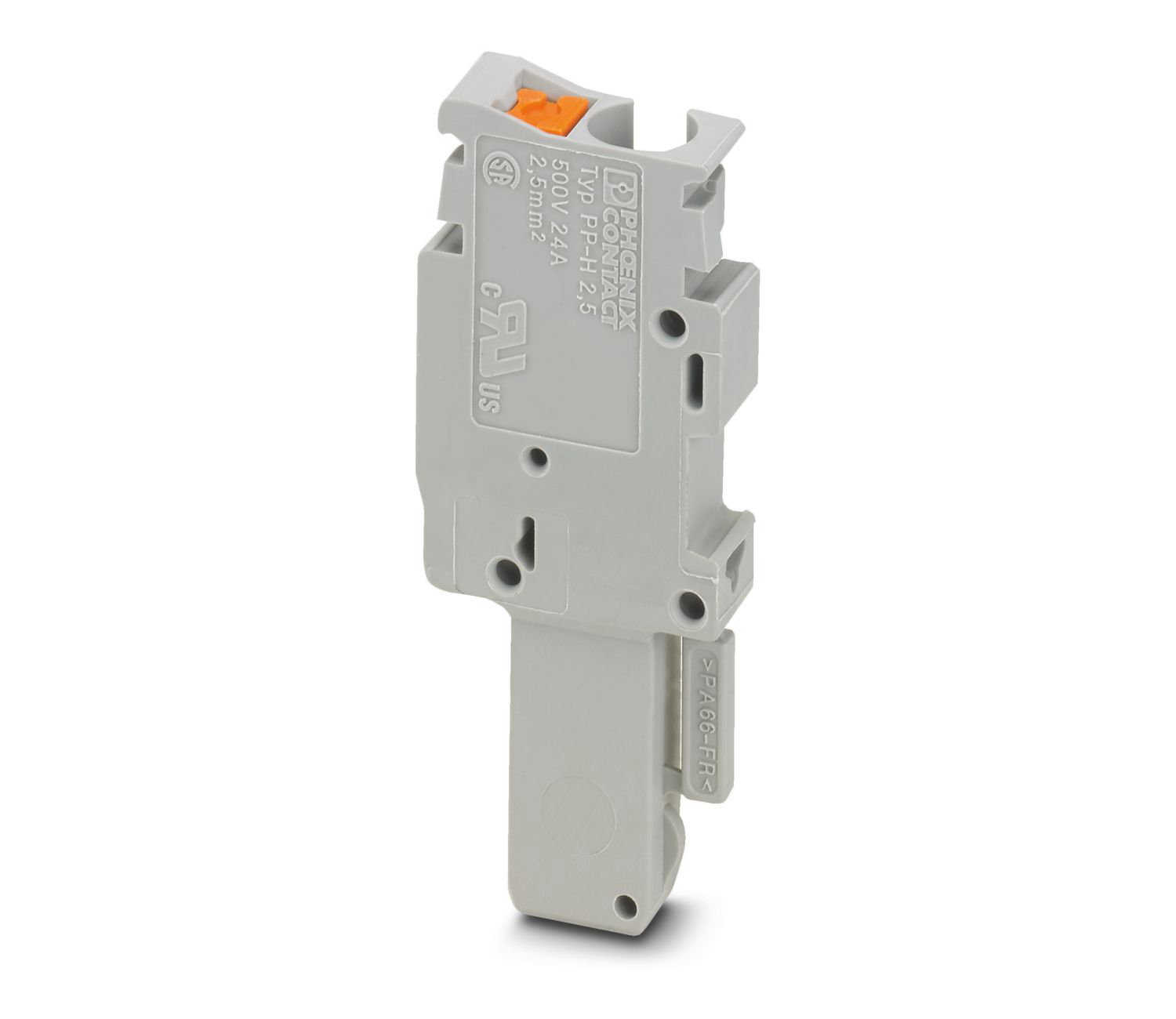 Phoenix Contact, 5.2mm Pitch, PP-H 2.5/1-L, 1 Way, , Pluggable Terminal Block, Plug, Push In Termination, 3210062