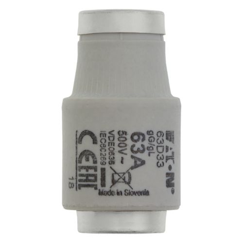 Eaton 63A DIII Bottle Fuse, E33 Thread Size, gG, 500V ac