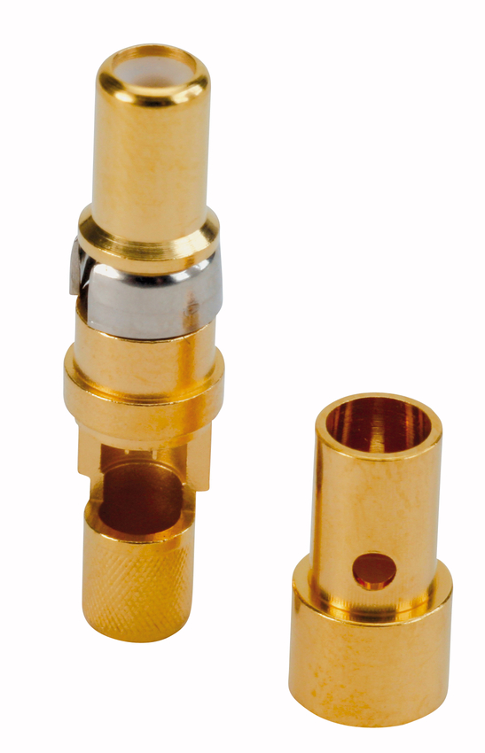 Amphenol CONEC size 3.2mm Male Solder D-Sub Connector Coaxial Contact, Gold Flash over Nickel Coaxial