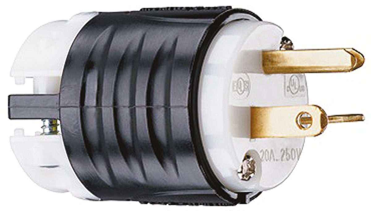 PASS & SEYMOUR USA Mains Plug, 20A Black, White, Cable Mount Nylon Screw, 250 V
