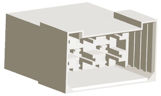 TE Connectivity, FASTIN-FASTON .250 6 Way Nylon Crimp Terminal Housing, 6.3mm Tab Size, Natural