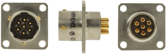 Amphenol Limited, 62GB, Nickel Iron Alloy 7 Way Box Mount MIL Spec Circular Connector Receptacle, Pin Contacts,Shell