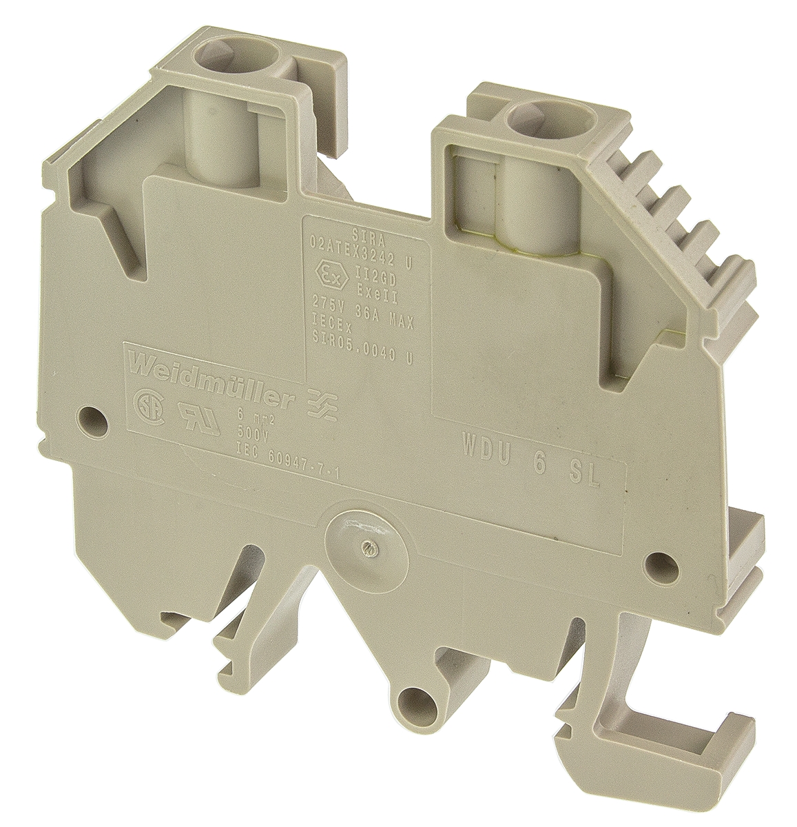 Weidmuller WDU Series Brown Feed Through Terminal Block, 6mm², Single-Level, Screw Termination