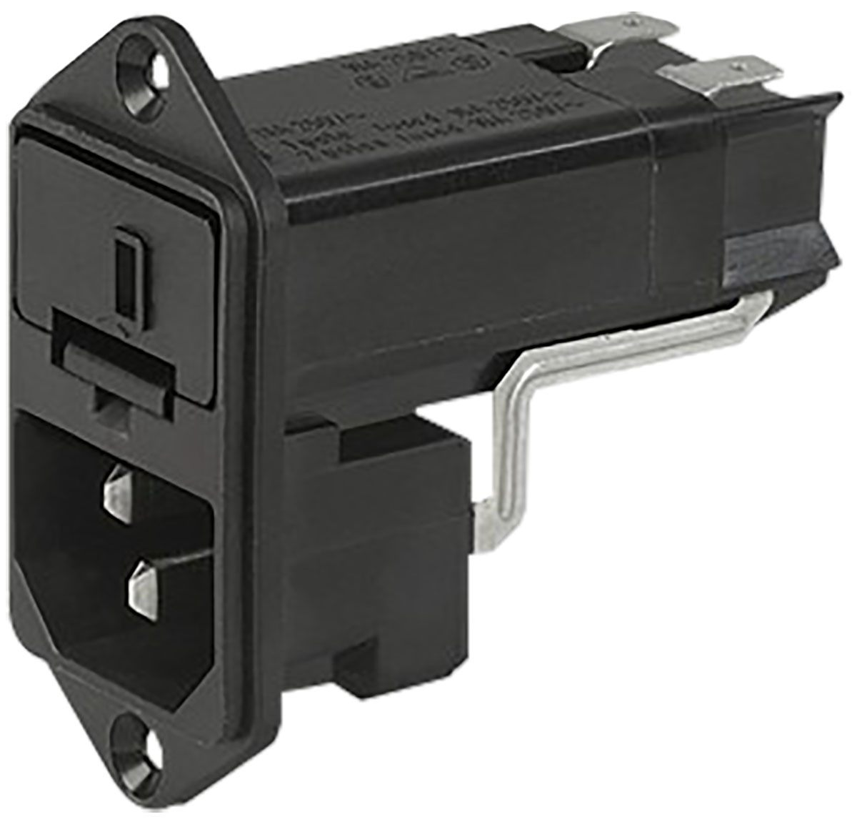 Schurter C14 Panel Mount IEC Connector Male, 10A, 125 V, 250 V, Fuse Size 6.3 x 32mm