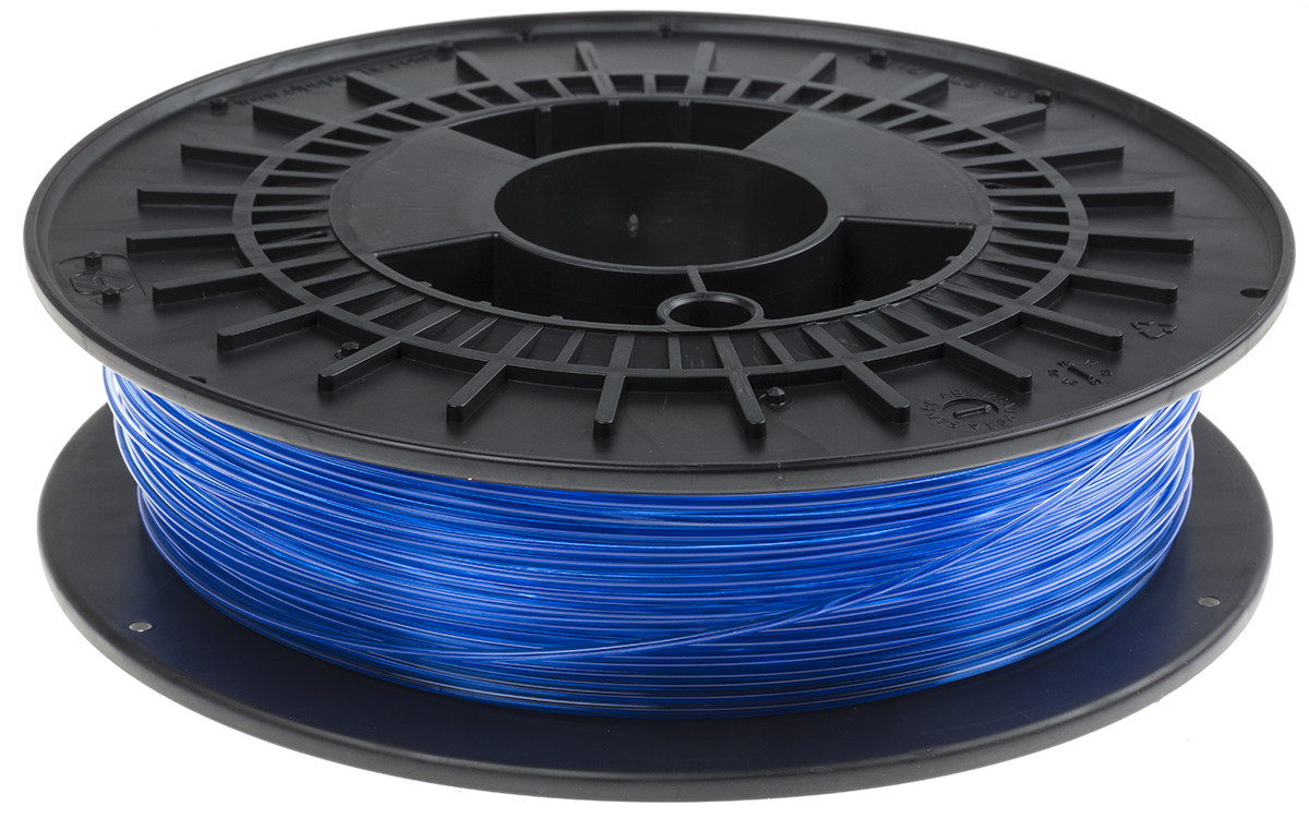 RS PRO 1.75mm Translucent Blue PET-G 3D Printer Filament, 500g