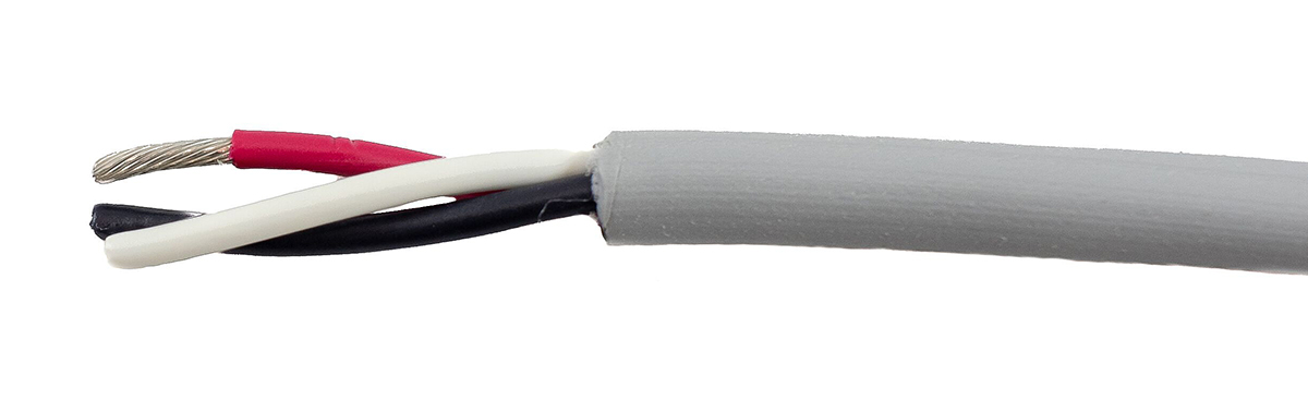 Alpha Wire Ecogen Ecocable Mini Control Cable, 3 Cores, 0.09 mm² 28 AWG, Unscreened, 30 m, Grey Modified Polyphenylene