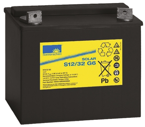 Sonnenschein 12V M6 Sealed Lead Acid Battery, 32Ah