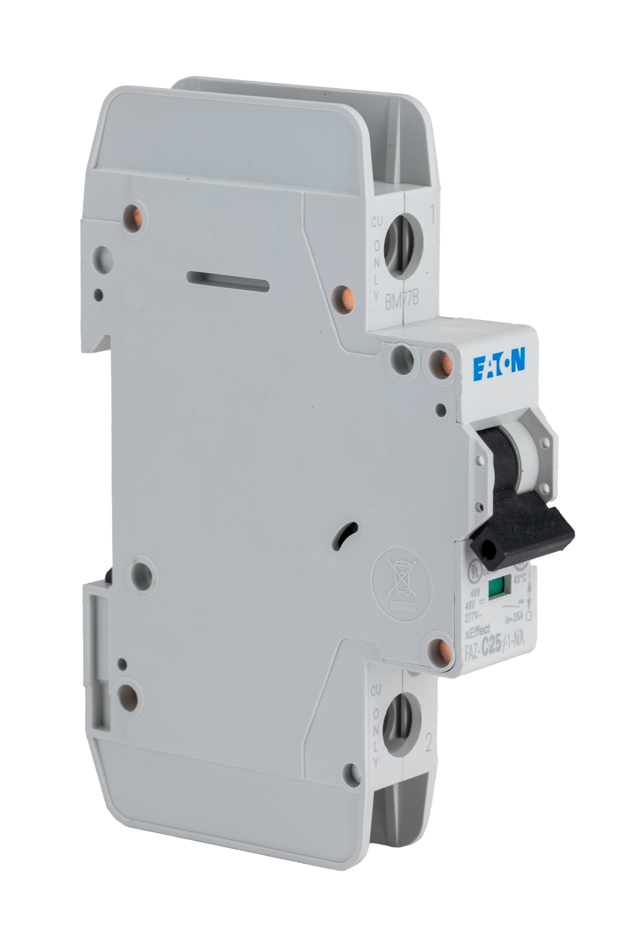 Eaton xEffect MCB, 1P, 25A Curve C, 277 → 480V AC, 60V DC, 15 kA Breaking Capacity