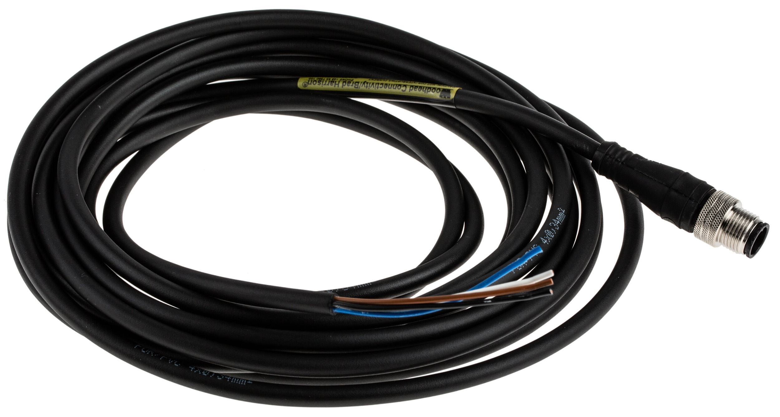 Brad from Molex Male 4 way M12 to 4 way Free End Sensor Actuator Cable, 5 m