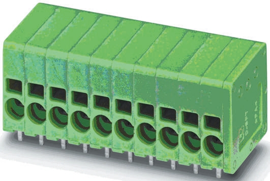 Phoenix Contact SPT 1.5/ 5-H-3.5 Series PCB Terminal Block, 5-Contact, 3.5mm Pitch, Through Hole Mount, 1-Row, Spring
