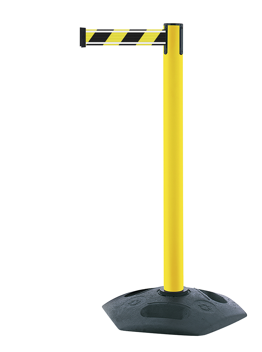 Tensator Black & Yellow Plastic Retractable Barrier, 3.65m, Yellow/Black Tape