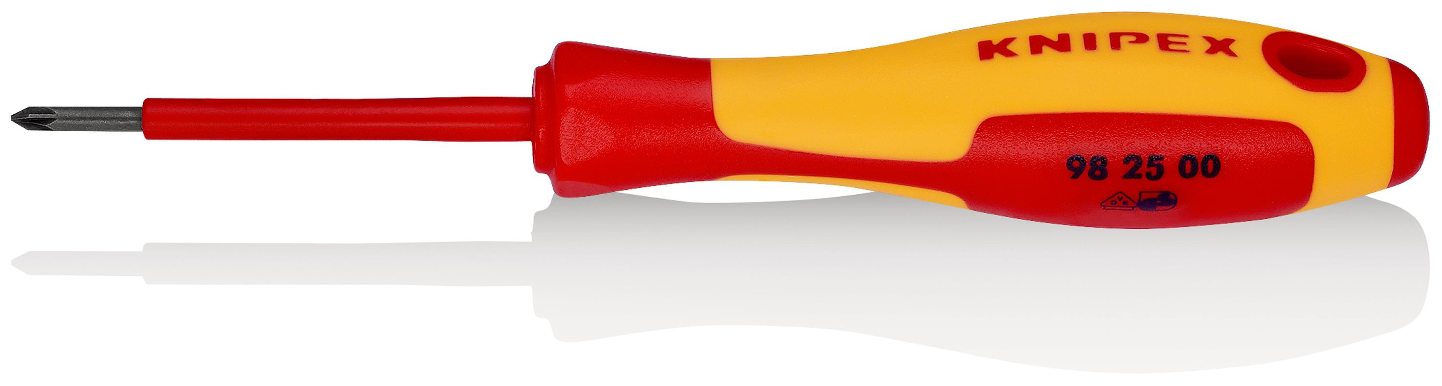 Knipex Pozidriv Insulated Screwdriver, PZ0 Tip, 60 mm Blade, VDE/1000V, 162 mm Overall