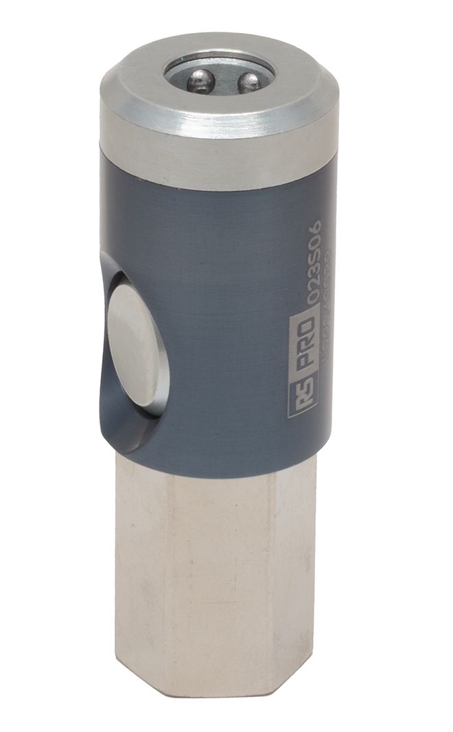 RS PRO Aluminium, Brass, Steel Female Pneumatic Quick Connect Coupling, 1/4 in BSP Female Threaded