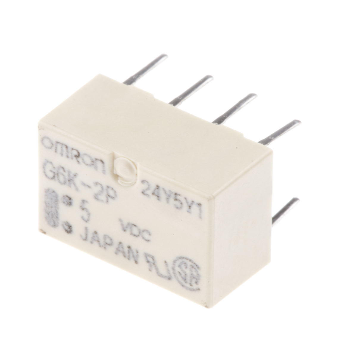 Omron PCB Mount Signal Relay, 5V dc Coil, 1A Switching Current, DPDT