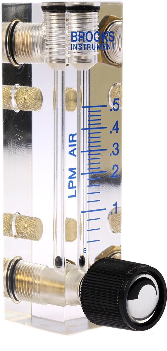 Instruments Direct FR Series Variable Area Flow Meter for Gas, 0.04 L/min Min, 0.5 L/min Max
