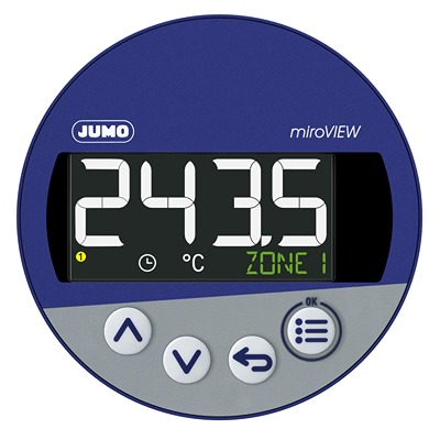 Jumo miroVIEW LCD Digital Panel Multi-Function Meter for PT100, PT1000, Temperature, 60.5mm x 68mm