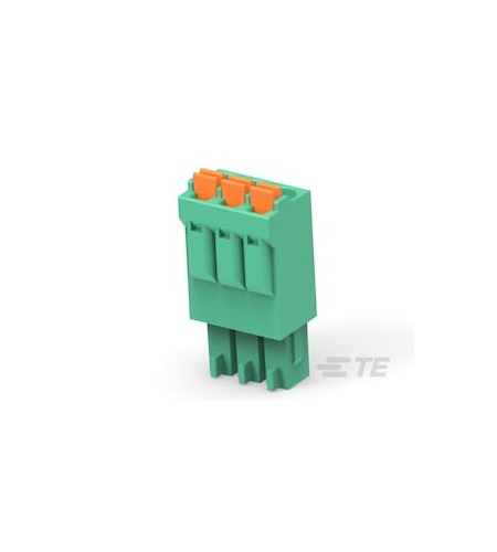 TE Connectivity 2842 Series PCB Terminal Block, 3-Contact, 3.5mm Pitch, Board Mount, 1-Row, Push In Termination