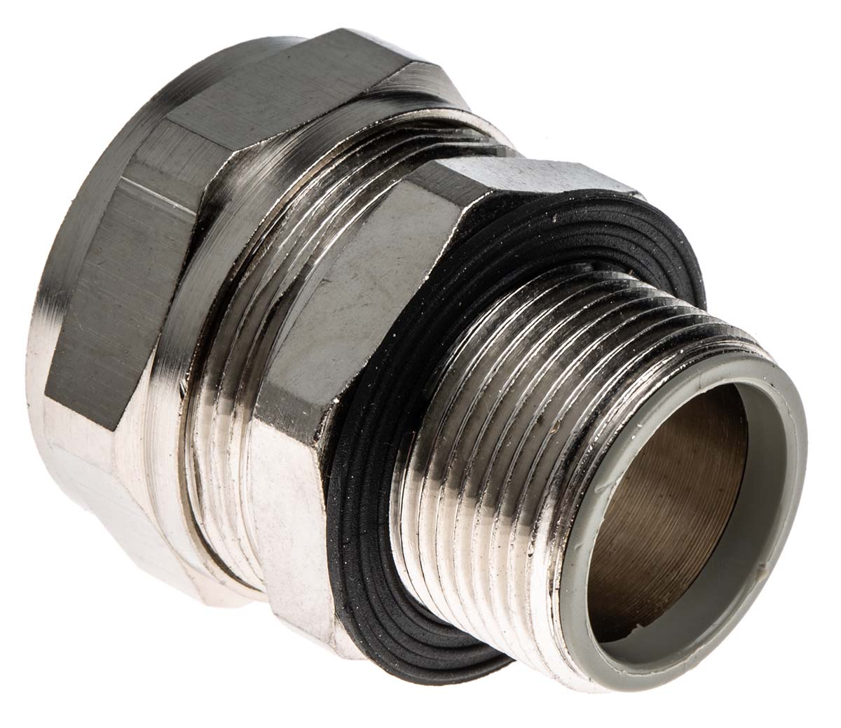 Adaptaflex Swivel, Conduit Fitting, 25mm Nominal Size, M25, Brass, Silver IP65 rating
