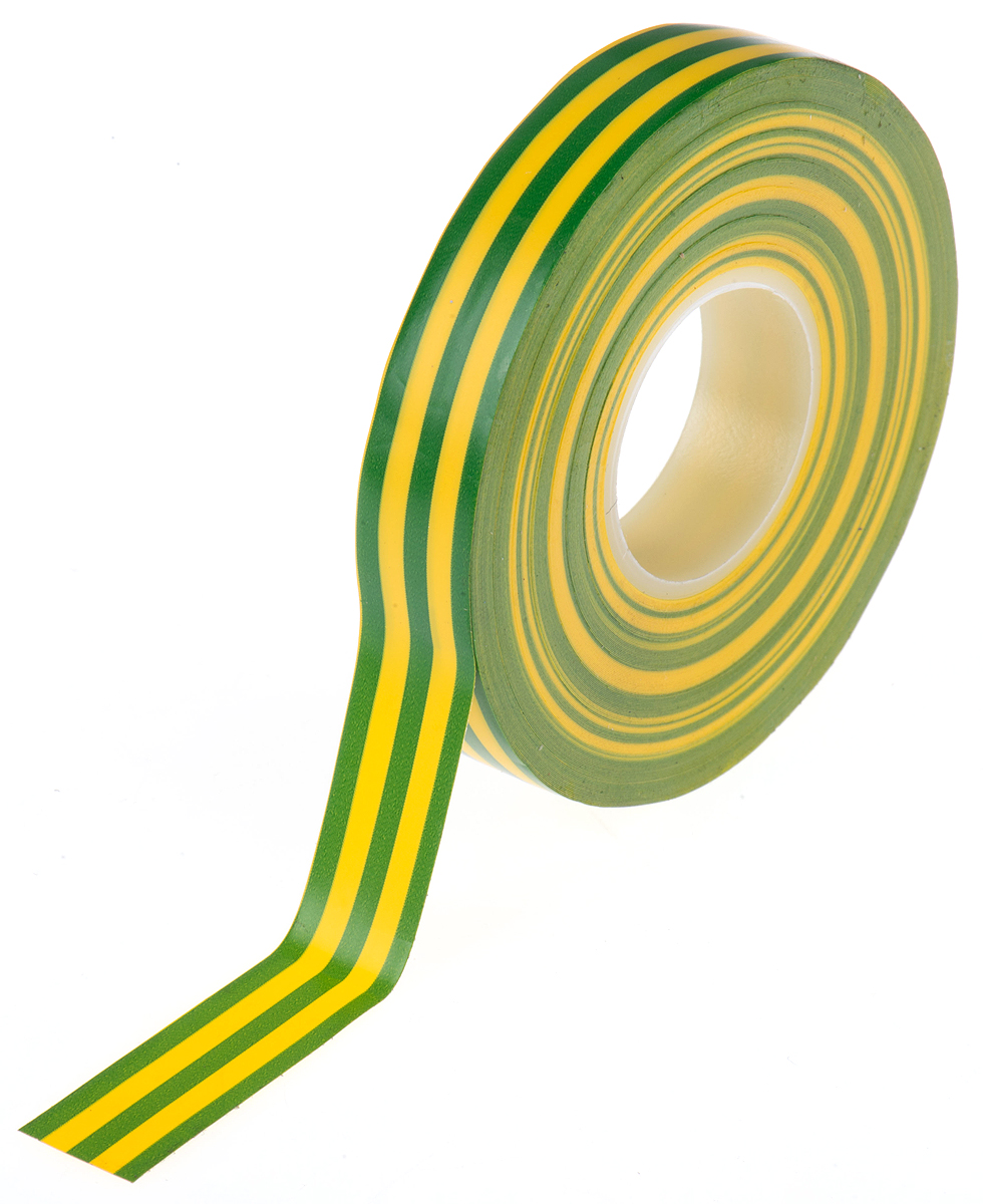 Advance Tapes AT7 Green/Yellow PVC Electrical Tape, 12mm x 20m