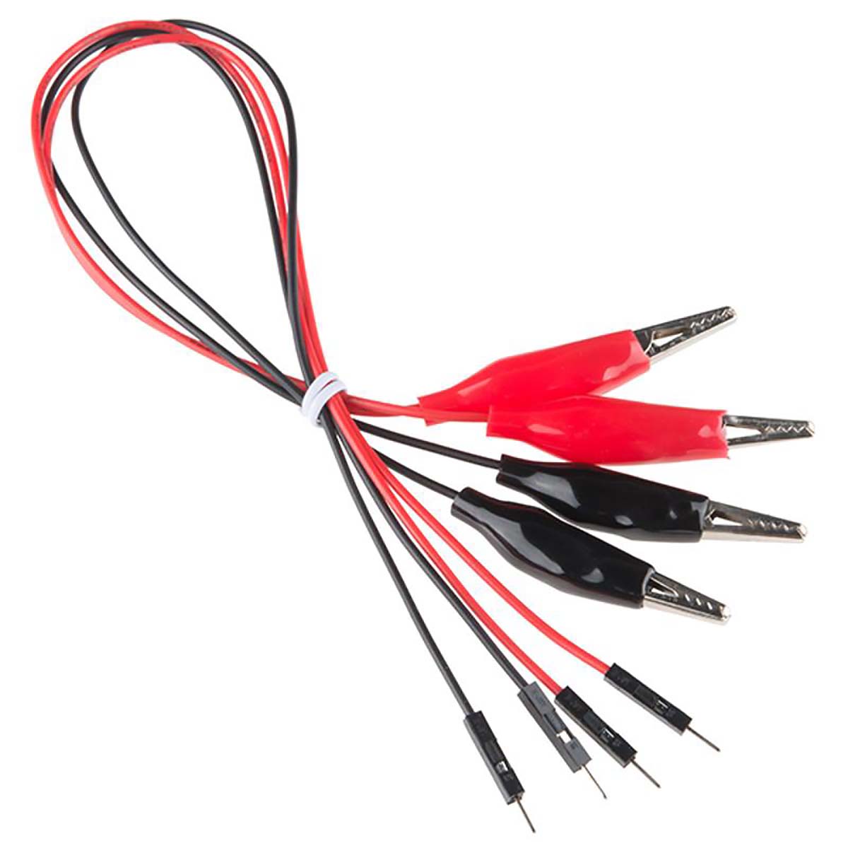 Kitronik Crocodile Clip Lead, Black, Red, 300mm Lead Length