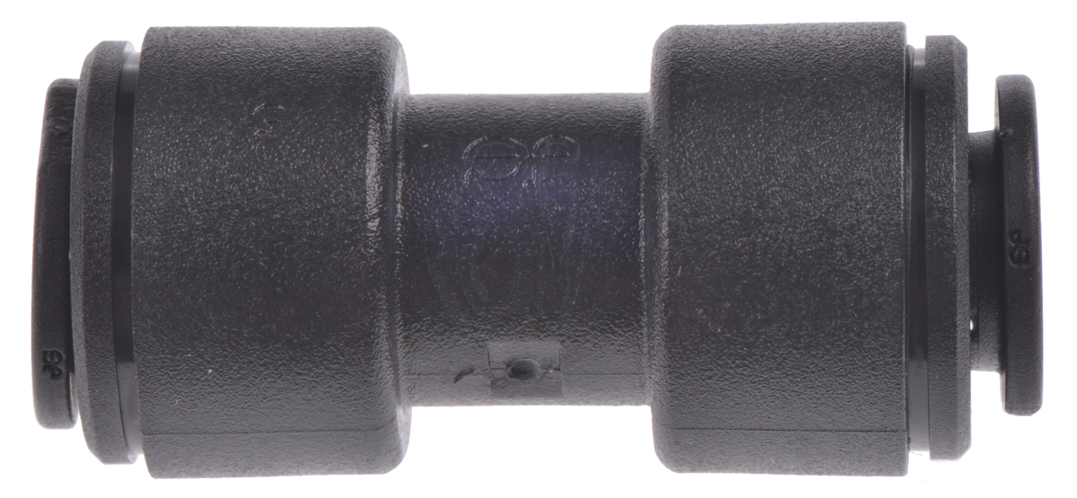John Guest PM Series Straight Tube-to-Tube Adaptor, Push In 8 mm to Push In 8 mm, Tube-to-Tube Connection Style