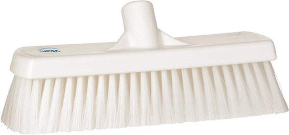 Vikan Broom, White With Polyester, Polypropylene, Stainless Steel Bristles for  for General Purpose