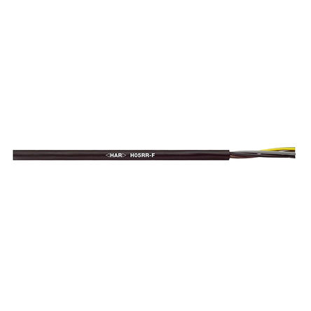 Lapp Power 1 mm² 4 Core Power Cable, H05RR-F, Black Rubber, 100m
