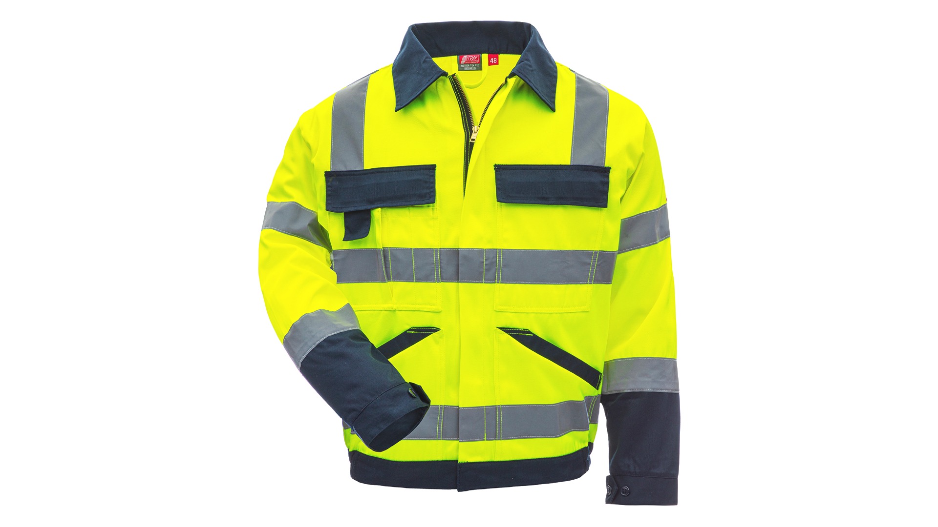 NITRAS SAFETY 7573 Yellow/Navy Unisex Hi Vis Jacket, L