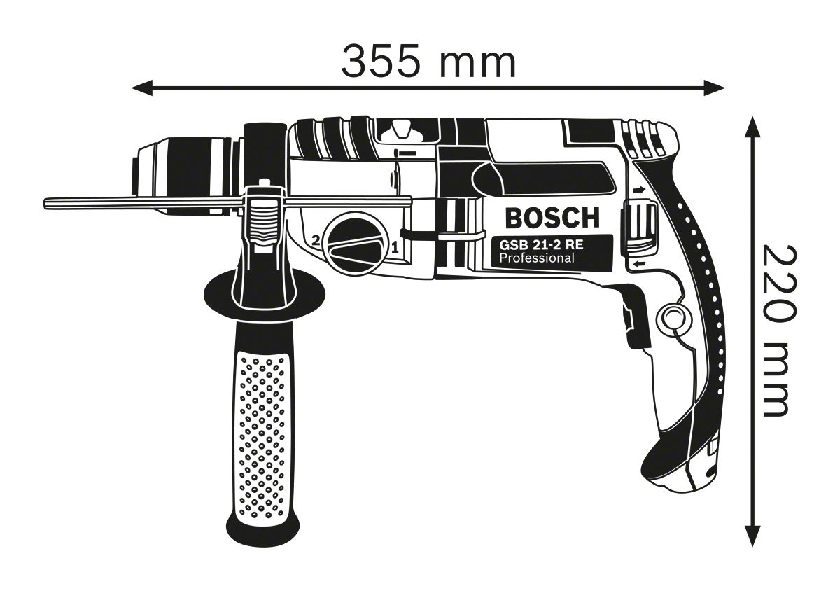 Bosch GSB 21-2 RE Keyless 110V Corded Hammer Drill, BS 4343 Plug