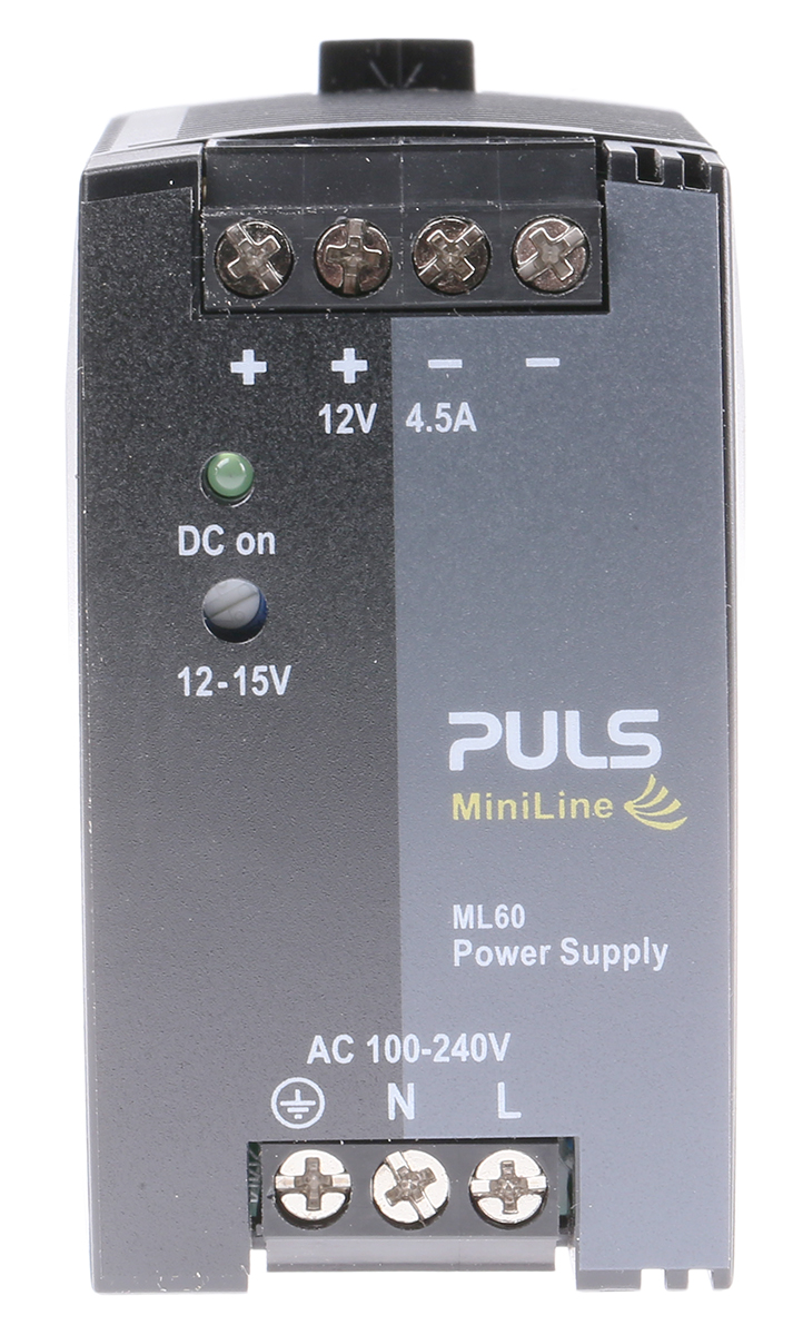 PULS MiniLine MLY DIN Rail Power Supply, 100 → 240V ac ac Input, 12V dc dc Output, 4.5A Output, 54W