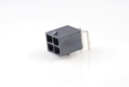 Molex Mega-Fit Series Right Angle Through Hole PCB Header, 4 Contact(s), 5.7 mm Pitch, 2 Row, Shrouded